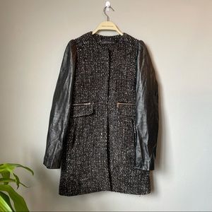XS zara tweed trenchcoat peacoat